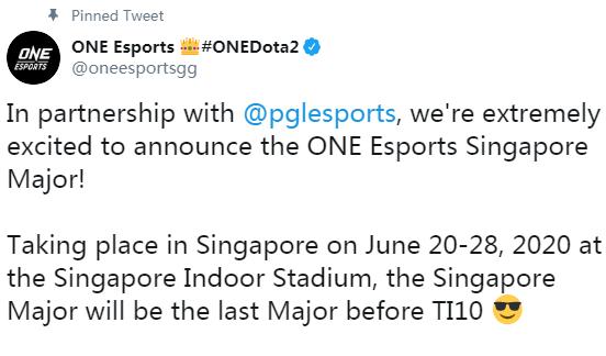 新赛季最后一个Major官宣！ONE Esports新加坡Major明年6月开战