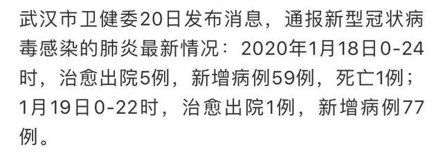 武汉市卫健委：新型冠状病毒感染肺炎病例两天新增136例