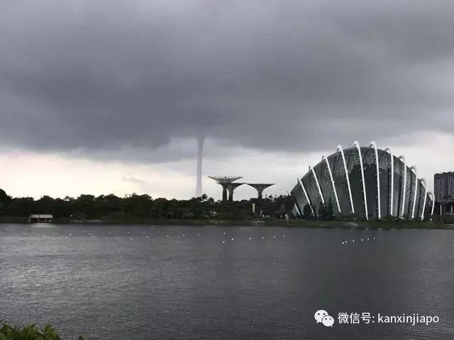 新加坡現“龍吸水”奇觀！