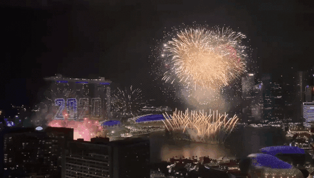 新加坡跨年煙火秀，疫情前VS疫情後