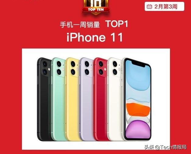 本周单品销量排行榜：降价后的iPhone11夺冠，华为Mate30跌出前十