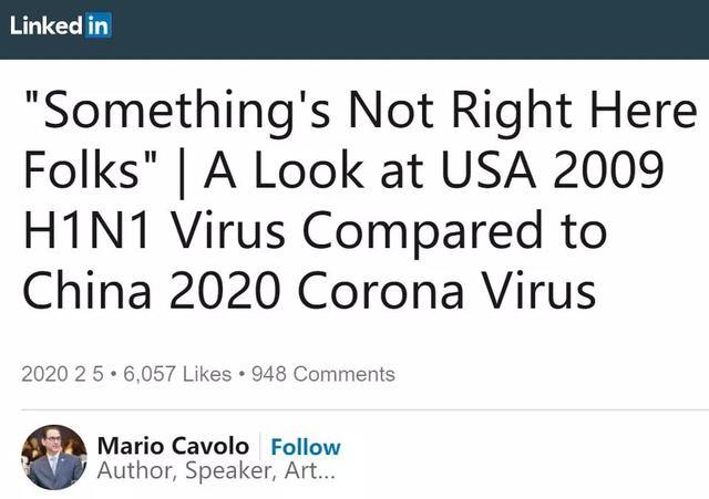 對比美國2009年的H1N1病毒和中國2020年的新冠肺炎病毒
