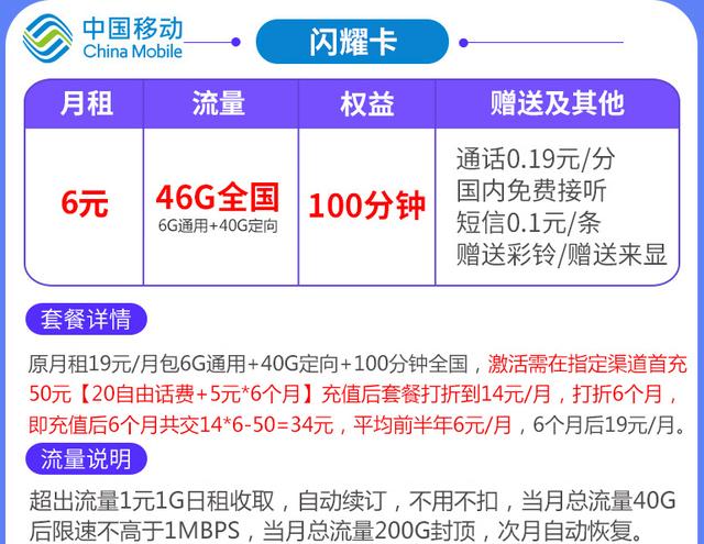 中国移动强势来袭：6元/月46G+100分钟，网友直呼：终于良心了