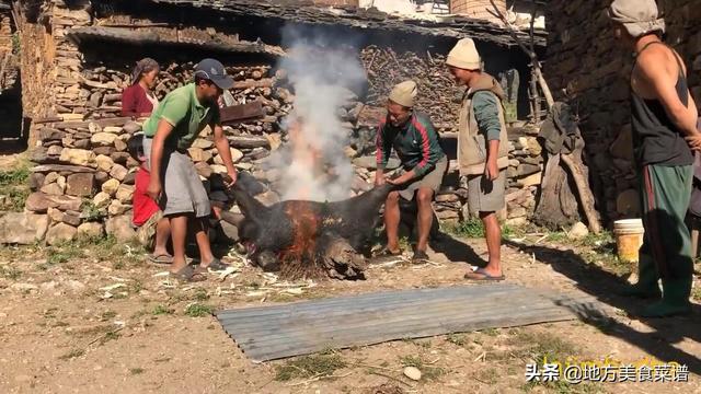 尼泊尔北部山区农村，全村人杀猪过节，气氛堪比中国春节