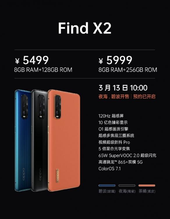 5499元起！OPPO Find X2公布：高通骁龍865+雙模5G