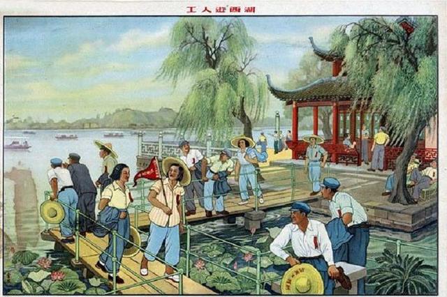 西湖南京长江大桥，60年代旅游宣传画，你见过不？