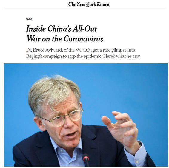 《纽约时报》问：中国人能这样防疫难道不是因为专制？世卫专家：他们有强烈的信念