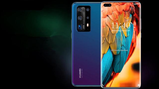 华为P40Pro概念图：方形浴霸5摄屏幕双打孔，iPhone11相比弱爆了