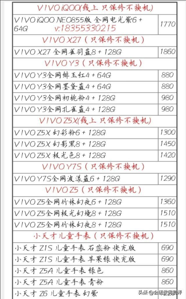 手机进货价格单，OPPO，VIVO你买的是多少钱？