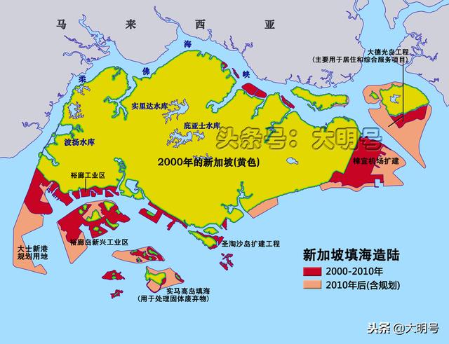 圖說新加坡的填海造陸，新加坡23%的國土面積竟然是填海所得