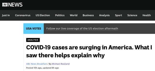 美国6天新增100万新冠肺炎确诊病例 外媒：政治分化的受害者