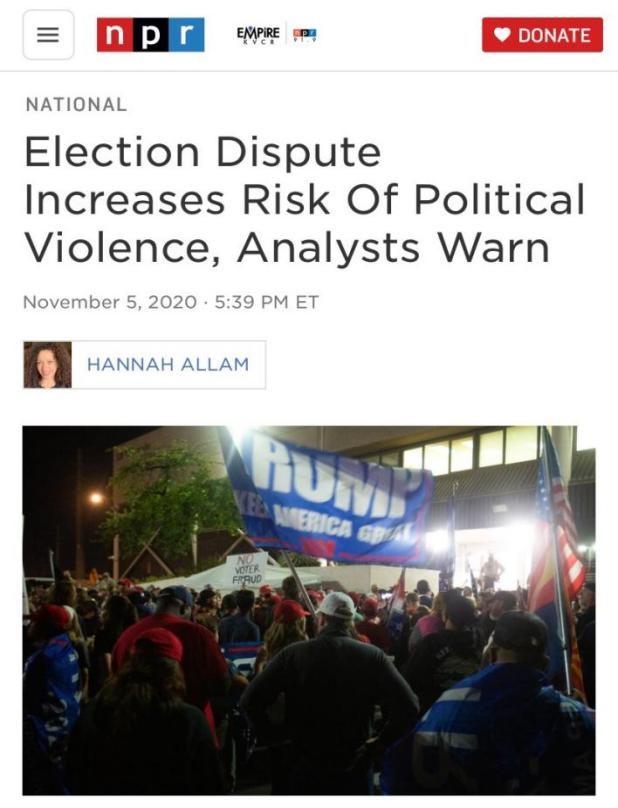 北美观察丨大选后冲突动乱不断 美国社会弥漫焦虑不安