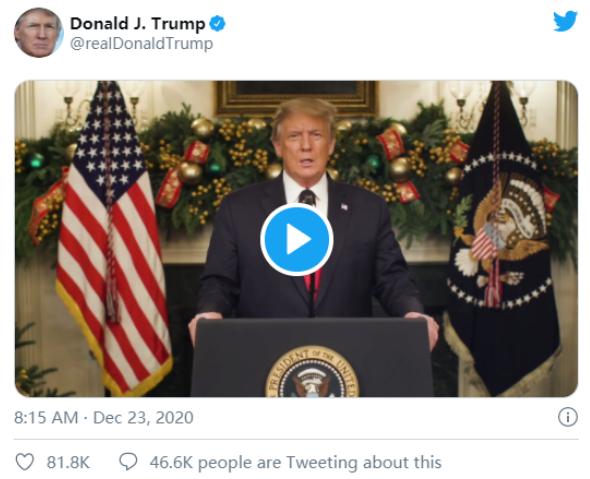 美国会通过9000亿美元救助法案,特朗普称“这是耻辱”