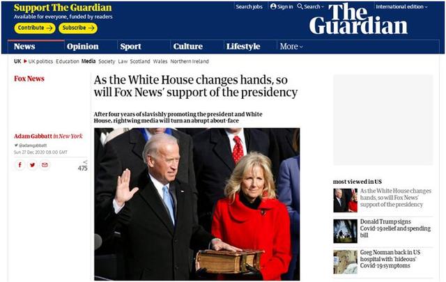 美国新任总统拜登上台后,福克斯新闻策略要变?英媒这样说……