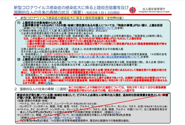 最新：日本出入境签证政策