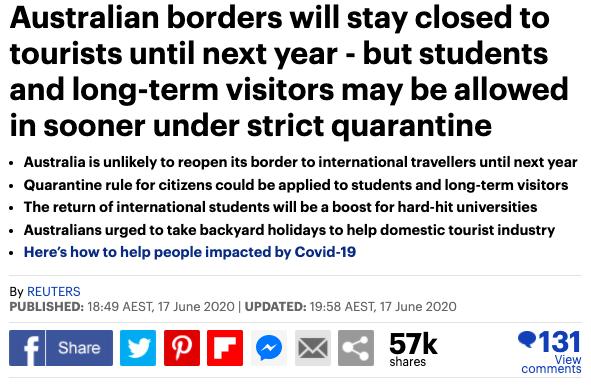 1150名留学生下个月率先回澳！“封国令”或延长至明年