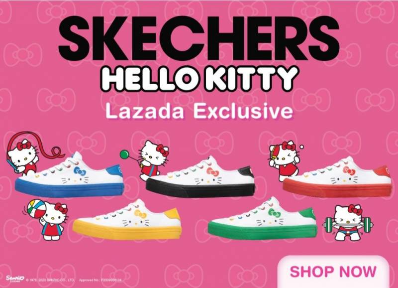 前方高萌预警！Skechers x Hello Kitty超可爱联名款来啦！！LAZADA已经开售，线下门店10月5日发售