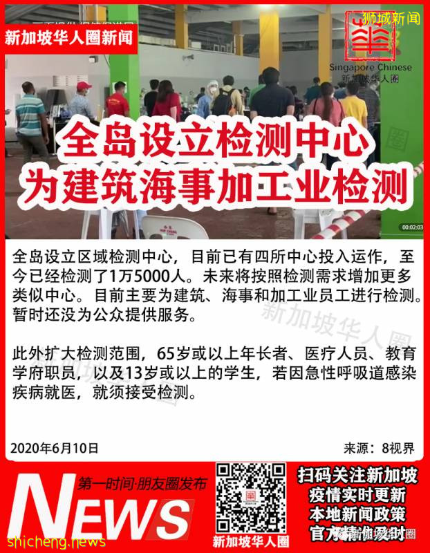 新增422例！60个客工宿舍不再传染！新加坡近200家诊所可检测新冠