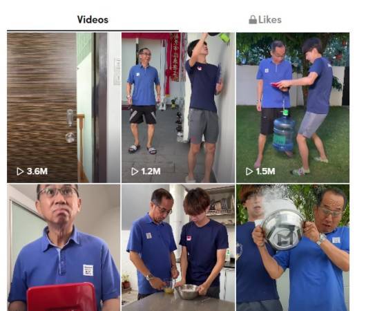 狮城恶作剧老爸爆红 整盅儿子吸粉540万