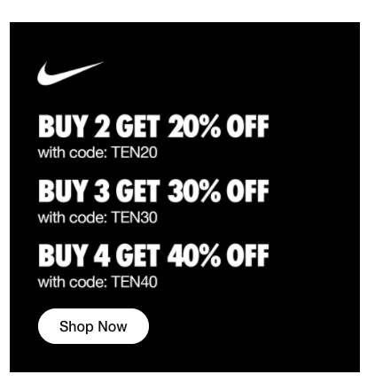 Nike 10.10 Sale 双十大促 ！超值限时折扣最高40% ，快来选购吧