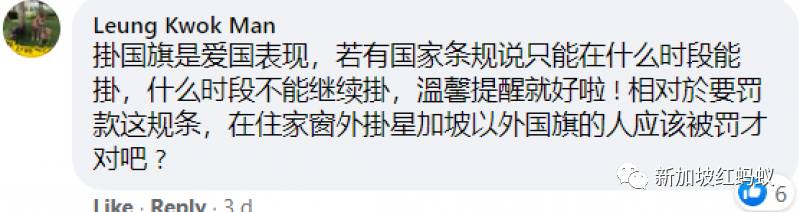 新加坡政府澄清可以继续挂国旗不会被罚款　网民：条规也翻煎饼