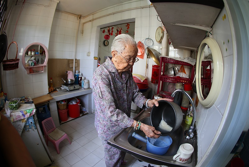 centenarian taking care of herself.jpg