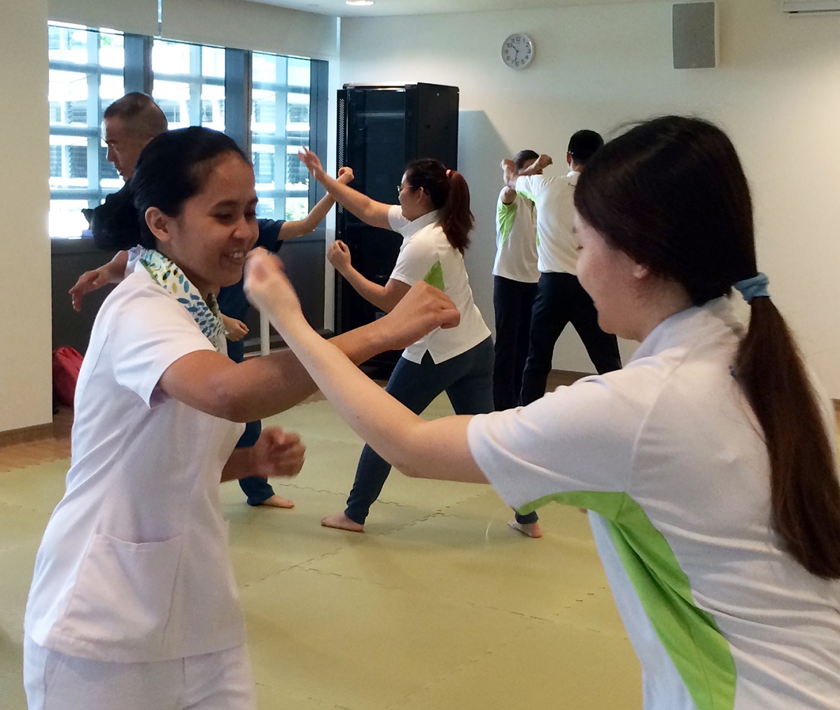 20171106-female nurses learning self defence.jpg