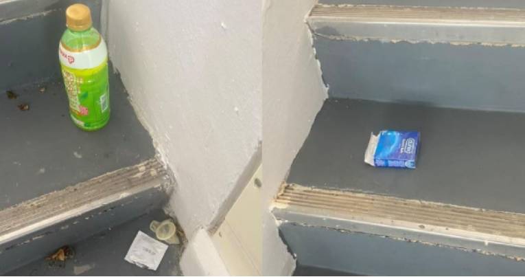 “今天，我又在组屋楼梯间，发现保险套和纸巾了...”