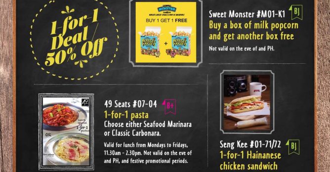 Bugis Junction七月美食折扣季~1-for-1和50%OFF的优惠任你选~