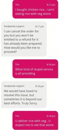 吃烧鸡饭没有烧鸡 男子向外卖平台 喊退款