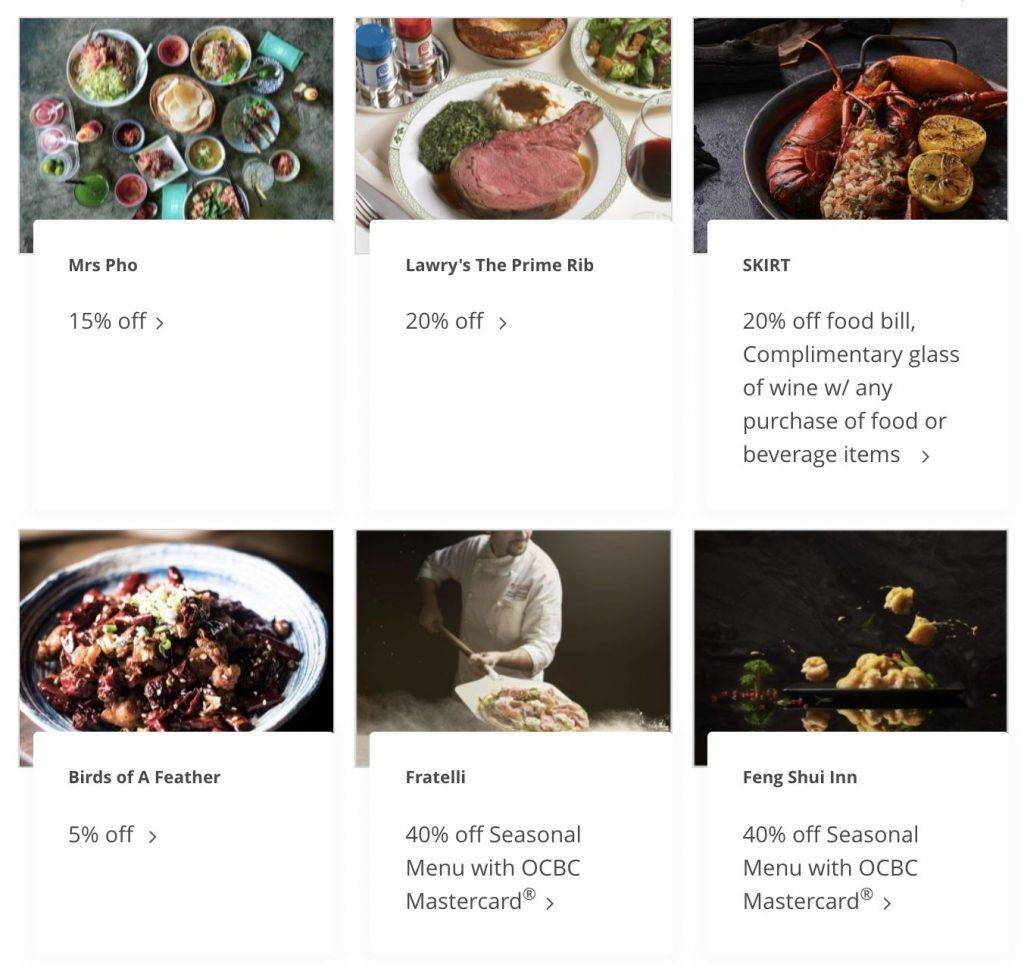 OCBC联手本地80+家精选餐厅，推出持卡人专属买一送一、7折优惠！有效期至6月30日