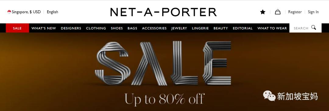 新加坡折扣 Burberry三折；NB买一送一；施华洛世奇五折