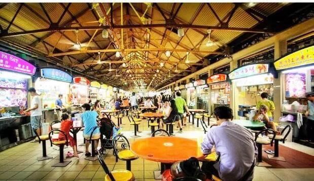 新加坡五家小贩中心，取消一次性餐盒了