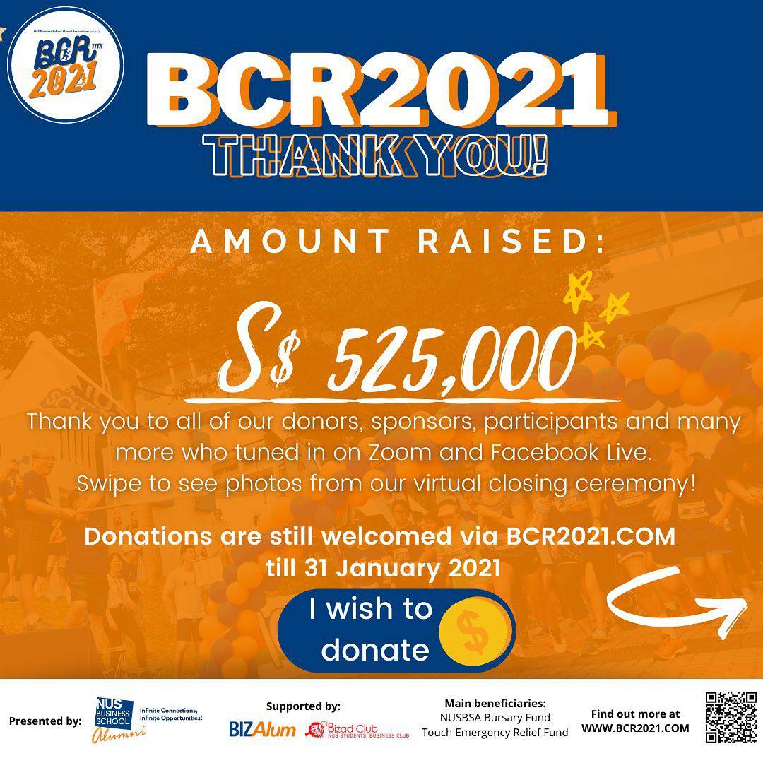 2021国大慈善义跑公益筹款突破50万新元 再创新高