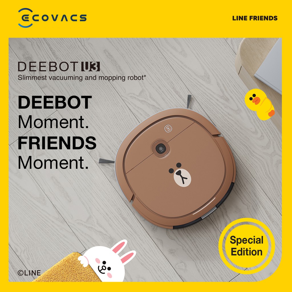 READY STOCK] ECOVACS DEEBOT U3 Line Friends Line Edition Robotic ...