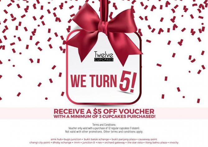 Twelve Cupcakes五周年店庆~$5购买券好相送~