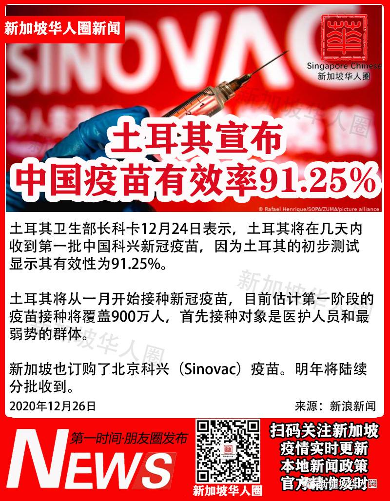 新加坡注射辉瑞疫苗研究有效性！中国疫苗有效率91.25％，安全性最高