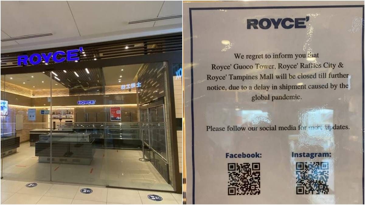由于疫情影响 Royce’ Chocolate 新加坡暂时关闭本地3家分店