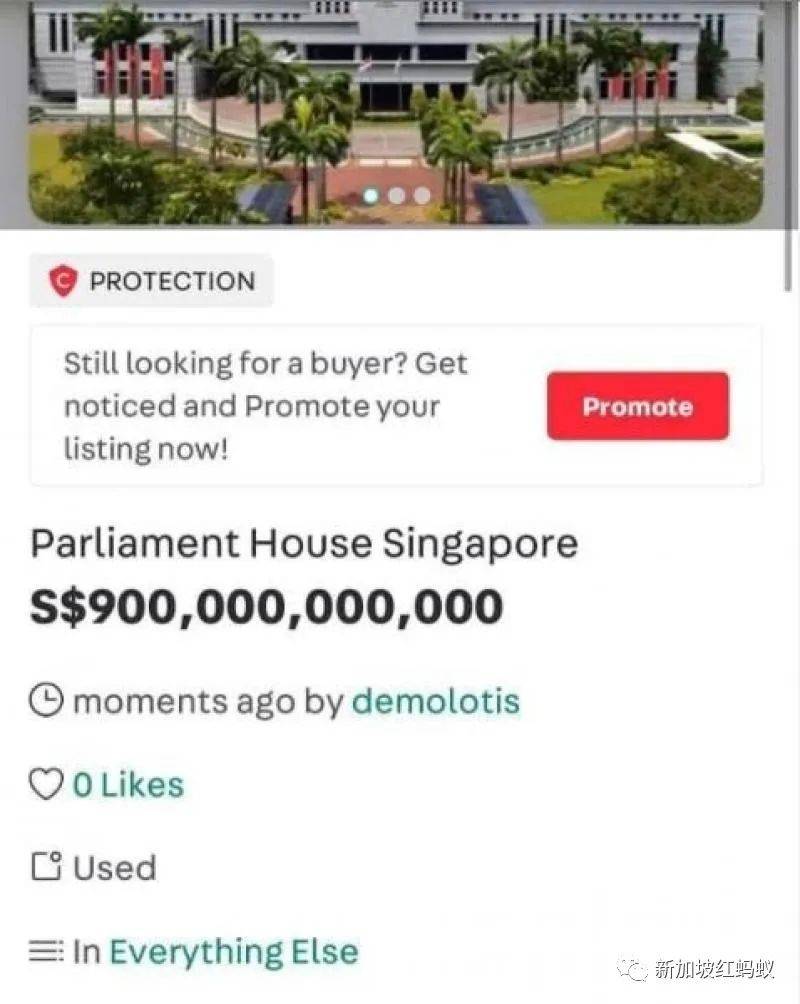 新加坡卖家在网购平台恶搞，以天价出售“星耀樟宜”等景点，被强制下架