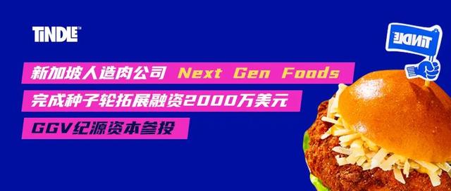 新加坡人造肉公司 Next Gen Foods完成种子轮拓展融资2000万美元，GGV纪源资本参投｜GGV Family
