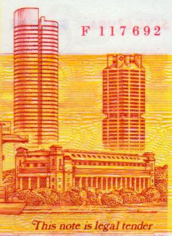 一张由华人设计、并且多处体现中国元素的新加坡50元塑料纪念钞