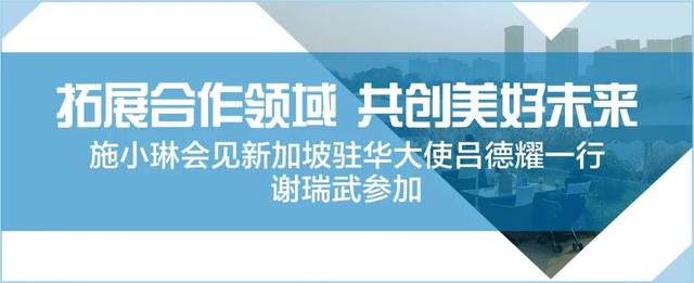 施小琳会见新加坡驻华大使吕德耀一行，期待双方拓展合作领域，共创美好未来