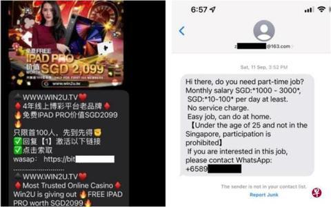 新加坡現新型詐騙手法：短信高薪誘付款 錢到手失聯