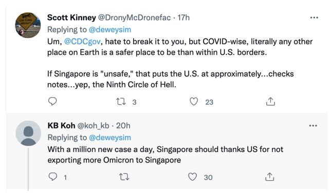 “我谢谢您！”美卫生部门建议美国人不要前往新加坡，新网友笑了