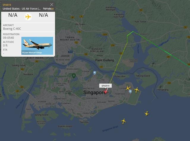 佩洛西專機抵達新加坡，公開行程未包括台灣