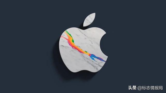 創意層出不窮，蘋果設計了一款大理石LOGO