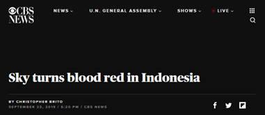 印尼顯“血色”天空，網友驚呼：世界末日快到了？