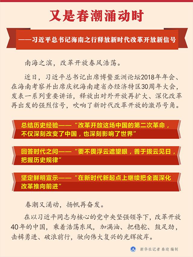 又是春潮涌动时——习近平总书记海南之行释放新时代改革开放新信号