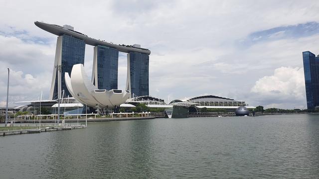 坐标：新加坡滨海湾(Marina Bay),疫情期间游客超少，千载难逢
