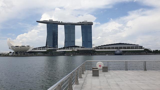 坐标：新加坡滨海湾(Marina Bay),疫情期间游客超少，千载难逢